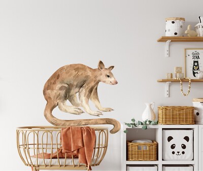 Tree Kangaroo Fabric Wall Decal Australian Jungle Zoo Animals Wall Sticker Decor