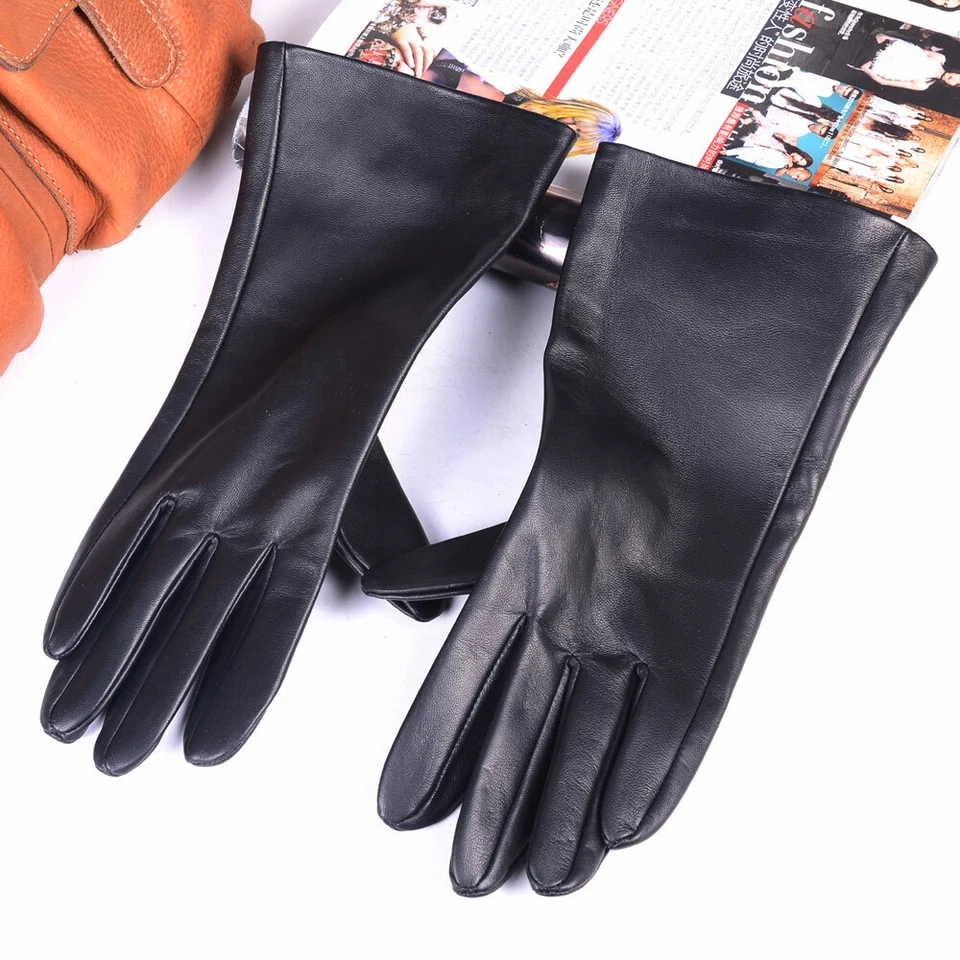 Novas Luvas Longas Masculinas de Couro Real Personalizáveis Motocicleta Inverno Quente GAUNTLET - Imagem 2 de 4