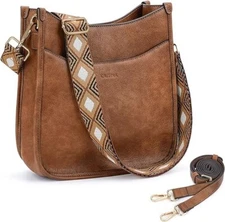 Women's Shoulder Handbags Fashion Vegan Leather Crossbody Bag Ca01-brown