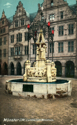  Postcard * Münster I.W. Lambertus Fountain (AB)20856