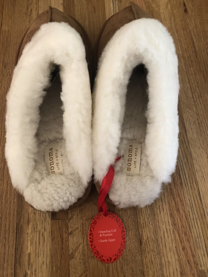 Nuevo 11 Zuecos para Mujer Sonoma Gamuza Piel de Oveja Acogedores Cálidos Bronceados Zapatos Mules Foto 2 de 3