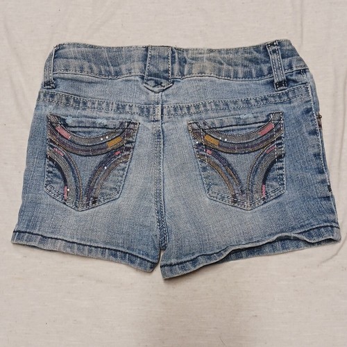 Girls Blue Jean Shorts Size 7/8 Mossimo Co Stretch Denim Distressed Light - Picture 2 of 10