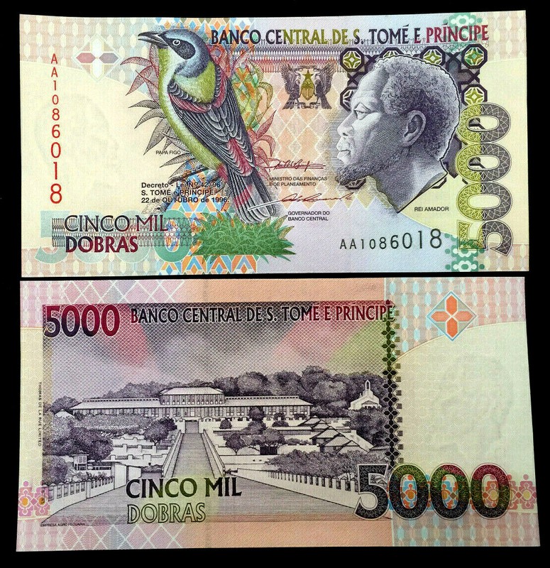 SAINT THOMAS - SAO TOME 5000 Banknote World Paper Money UNC Currency Bill Note  
