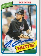 IKE DAVIS NEW YORK METS  SIGNED 2012 TOPPS ARCHIVES CARD #144