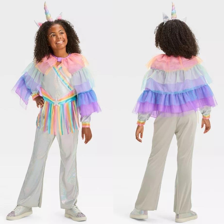 Hyde & Eek! Boutique Kids' Rock Star Unicorn Halloween Costume Jumpsuit, L