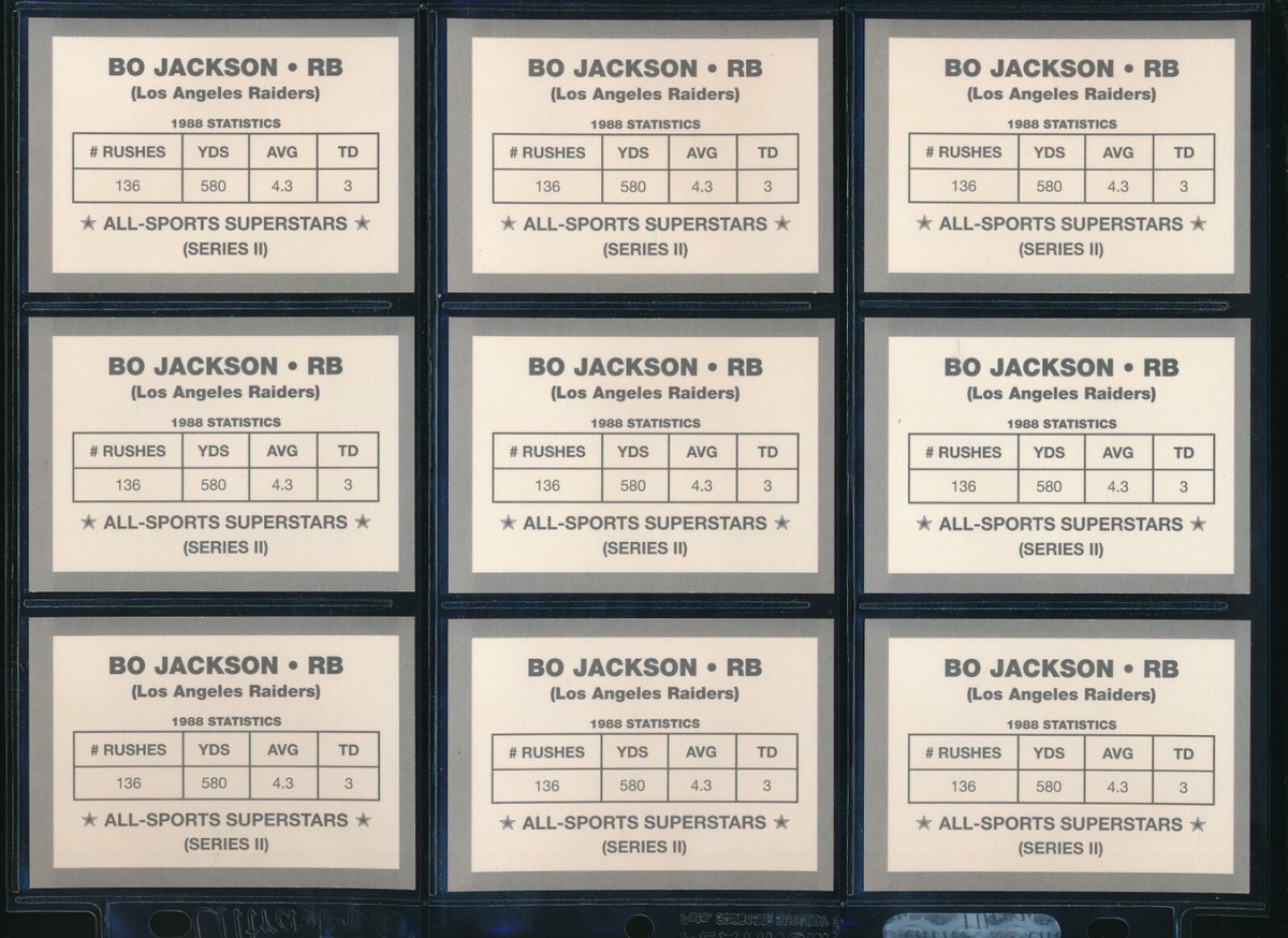 おまとめ３点 lot (9) 1989 ALL-SPORTS SUPERSTARS SERIES II Bo Jackson Raiders | eBay