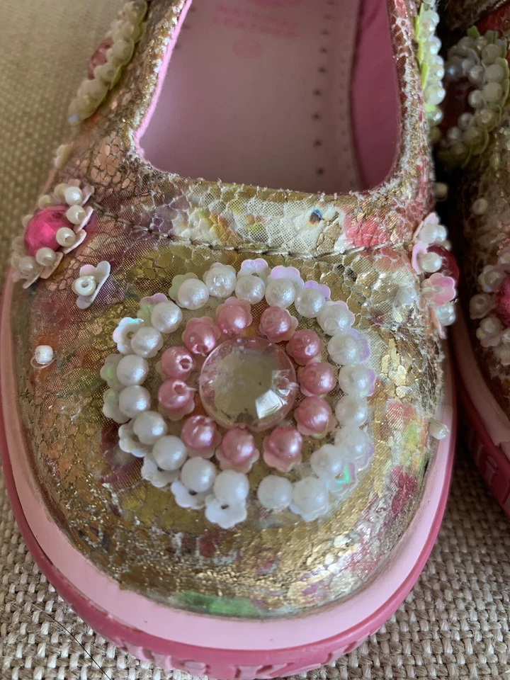 Usado en Excelente Condición Lelli Kelly Mary Jane Perla Oro Rosa 10.5 Foto 2 de 4