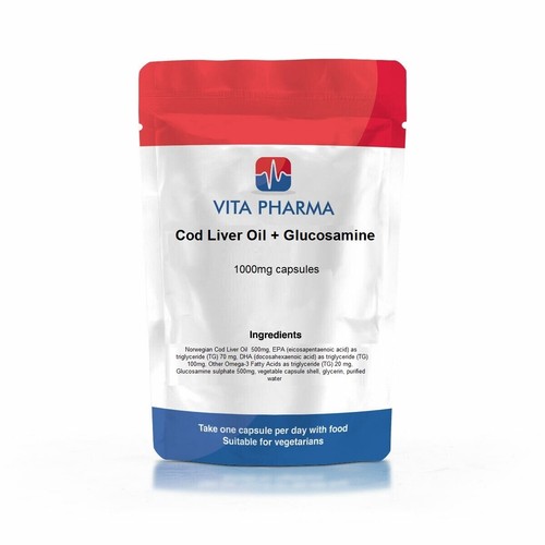 Cod Liver Oil + Glucosamine 1000mg softgels VITAPHARMA eBay