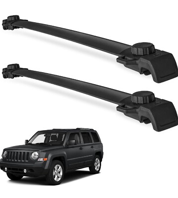 Aftermarket Fits 2007-2017 Jeep Patriot Aluminum Roof Rack Cross Bars 165  lb Max - Main Image