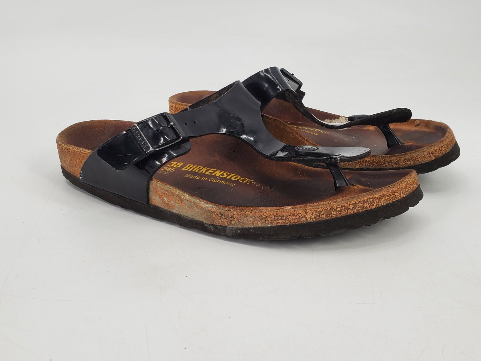 BIRKENSTOCK Gizeh Sandals Thong Back Ankle Strap Black Suede