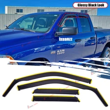 For 09-18 Ram 1500 Quad Cab IN-CHANNEL Style Side Vent Window Visors Rain Guards