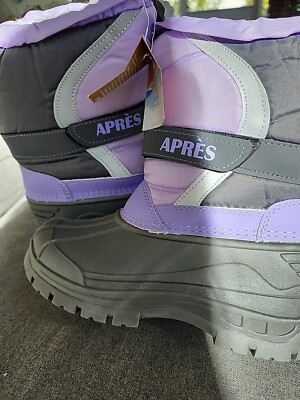 New Girls Apres by Lamo AY2282PK Kinsley Grey & Lavender Snowboots Size 1