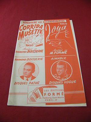 Partition Bullfight Musette Boisserie Joya Friendly