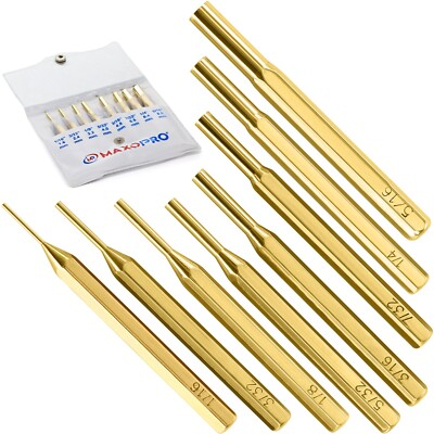 #ad #ad Premium Brass Punch Set – 8 Pcs Professional Brass Drive Pin Punch Set $23.99