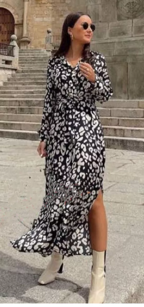 Leopard maxi dress zara cheap