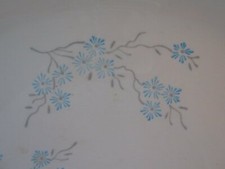14" Serving STETSON CHINA CO Hand Painted Platter DELICATE BLUE FLOWERS VTG XL