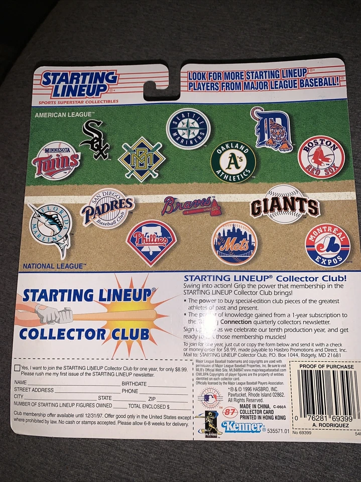 Kenner Starting Lineup MLB Baseball 1997 Edition Seattle Mariners Alex Rodriguez - Image 2 of 2