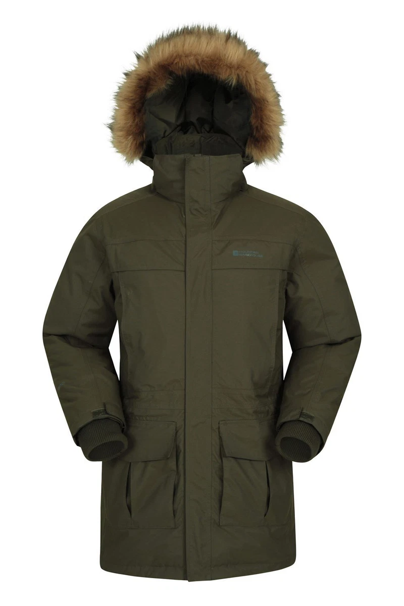 Mountain Warehouse Mens Waterproof Down Parka Jacket Winter Rain