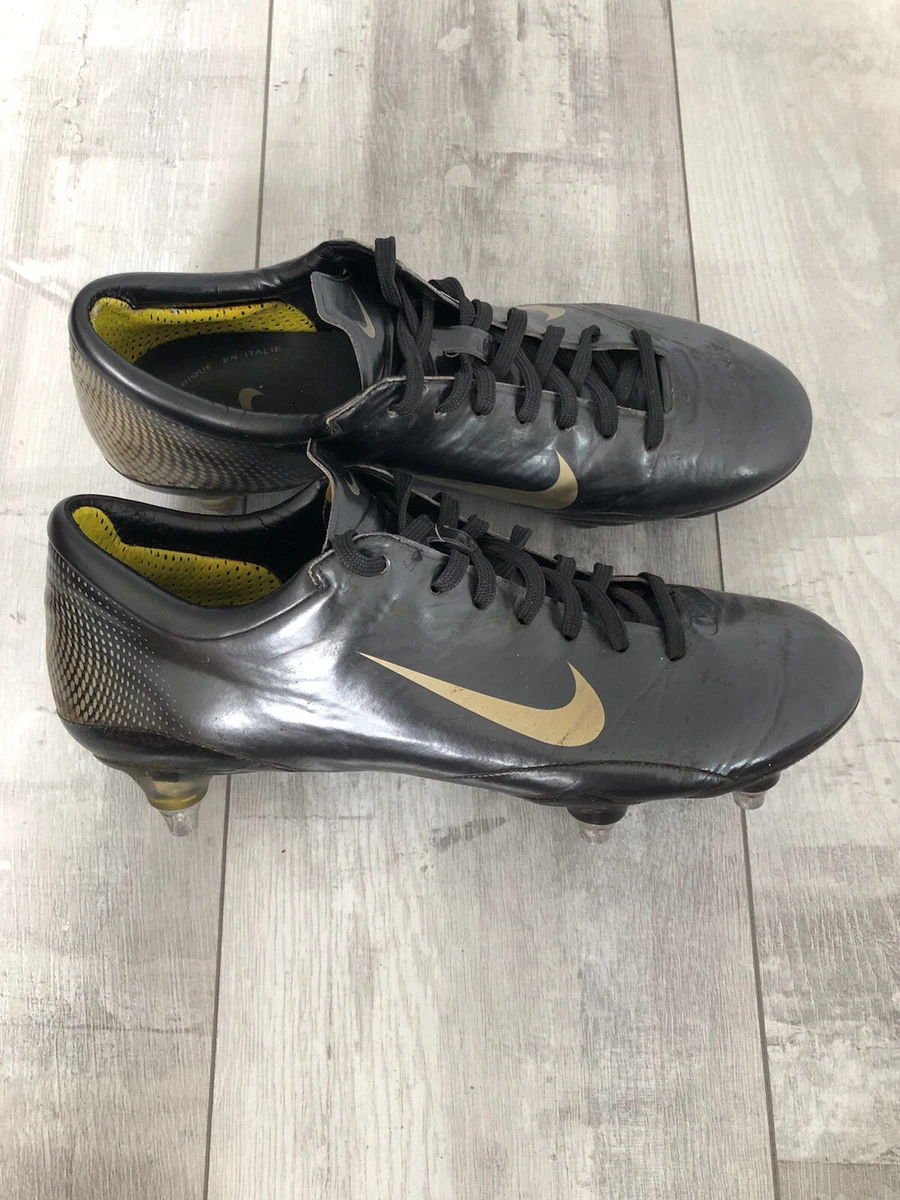 NIKE MERCURIAL VAPOR III SG Black Gold Professional Football Soccer Cleats US8