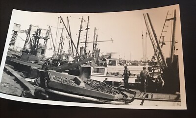 Vintage Original Photo 1920s Fishing Boats At Terminal Island VGC
