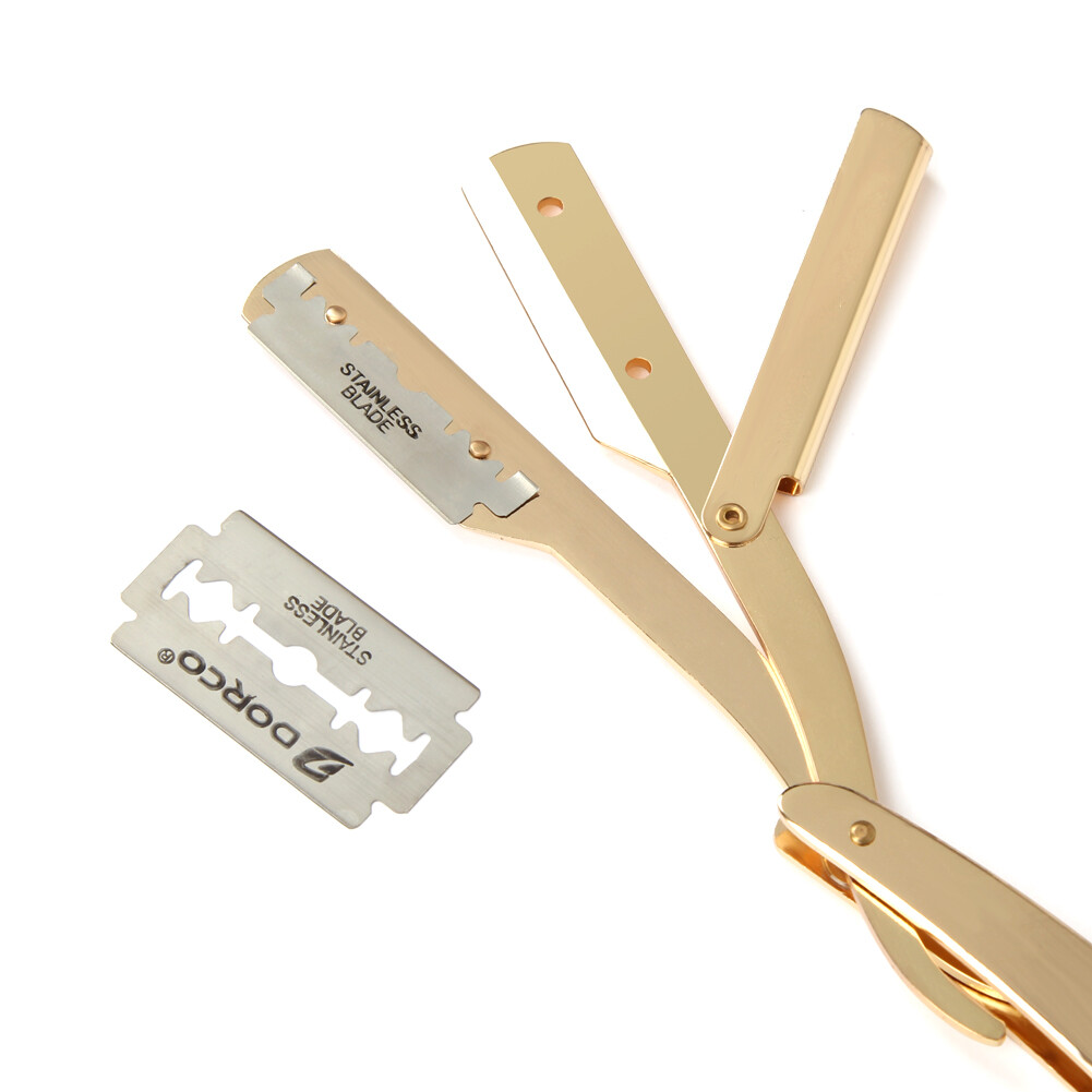 10 BLADES + CLASSIC BARBER STRAIGHT RAZOR CUT THROAT SALON SHAVING