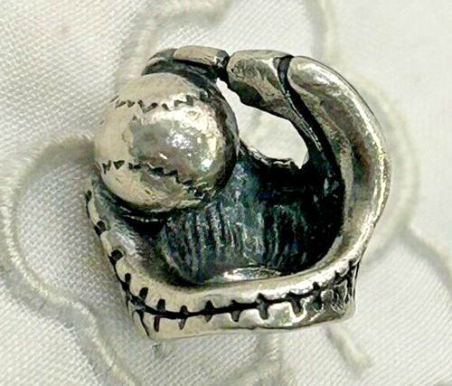 Cherished MEMORIES KAY Michael Anthony Baseball & Glove Sterling Slide Charm
