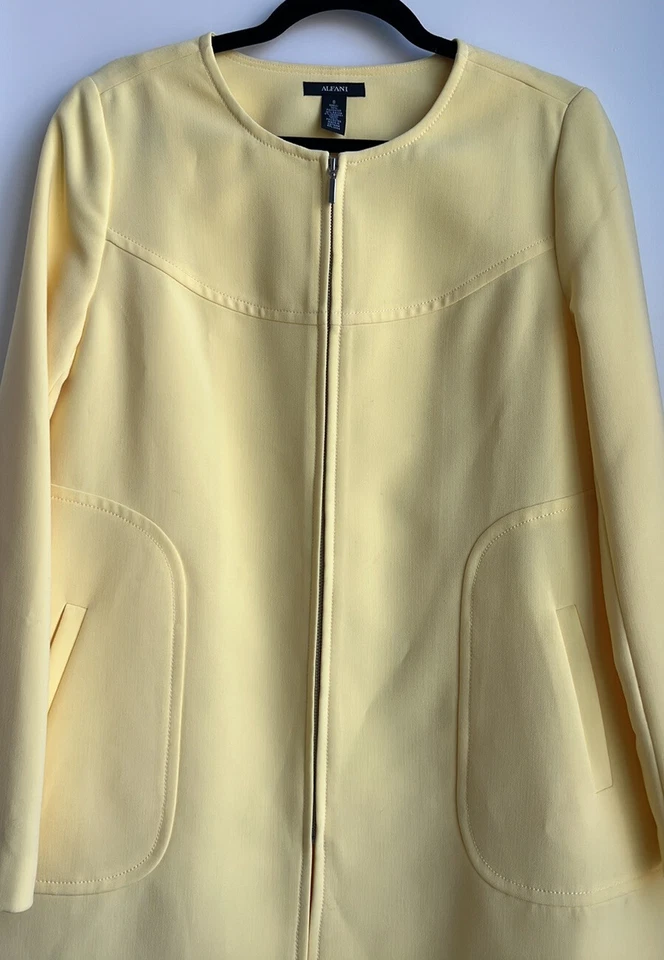 Chaqueta Blazer Alfani Amarilla con Cremallera Foto 4 de 4
