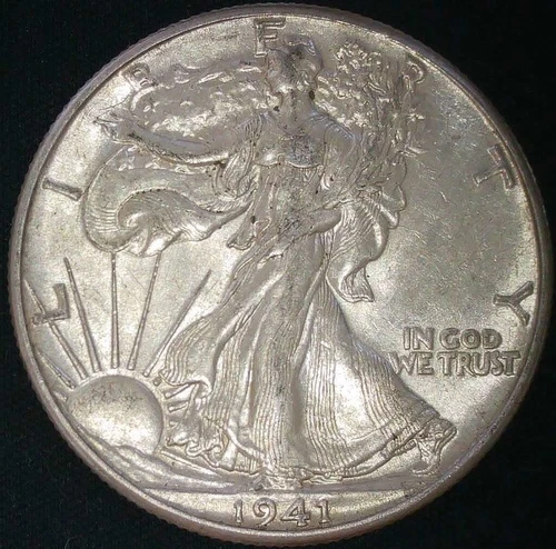 1941 Walking Liberty Half Dollar Lustrous Uncirculated (1D)