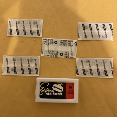 5 Double Edge Razor Blades, Personna Eddison Stainless