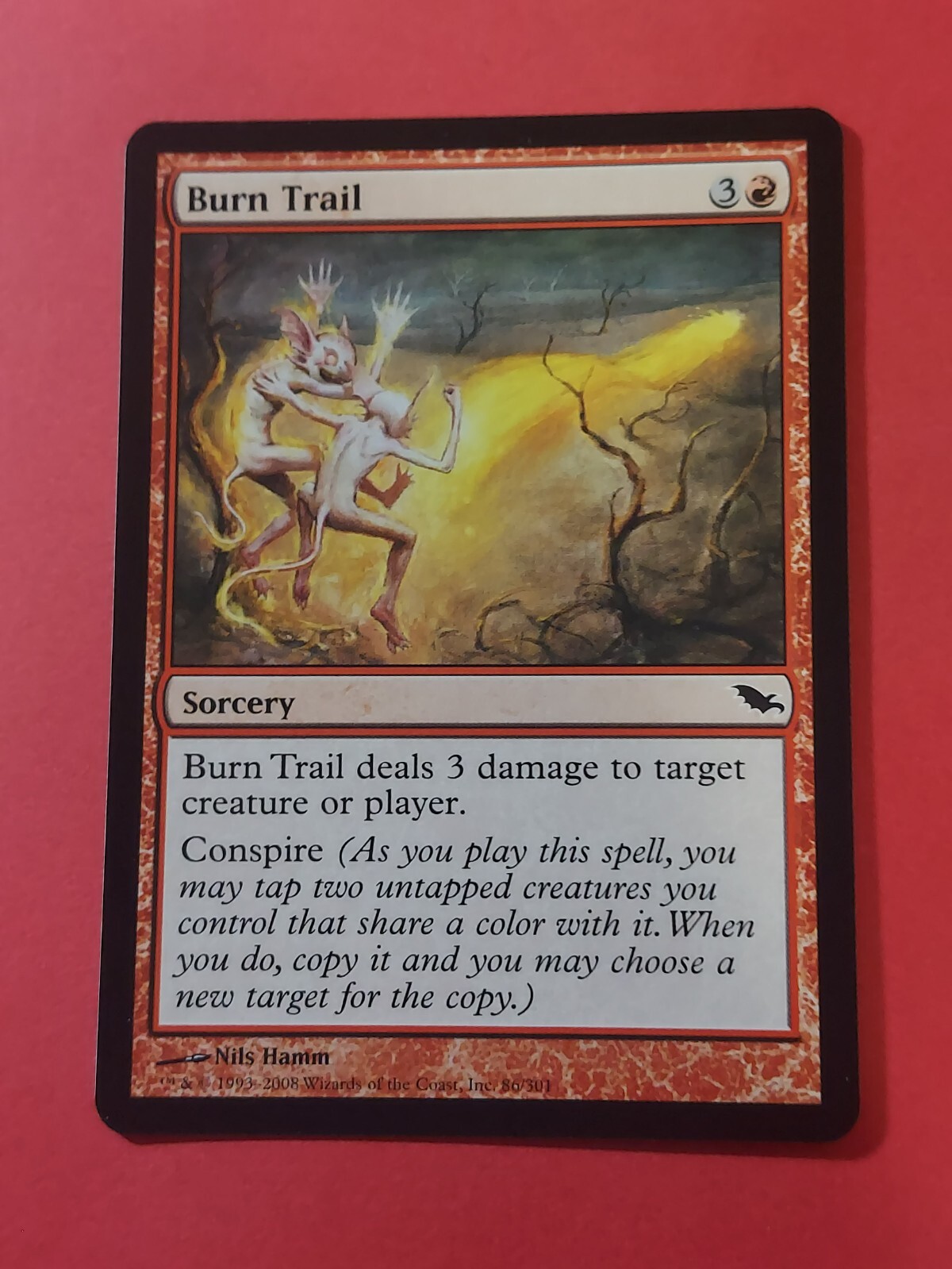 2008 Magic The Gathering Shadowmoor #86 Burn Trail, C, Red, NF, cd2