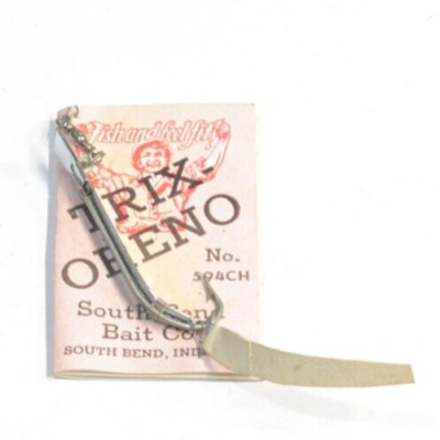 Vintage South Bend Bait Co. Trix-Oreno No. 595 RH Fishing Lure Fish Old Casting Vintage South Bend Bait Co. Trix-Oreno No. 595 RH Fishing Lure Fish Old Casting