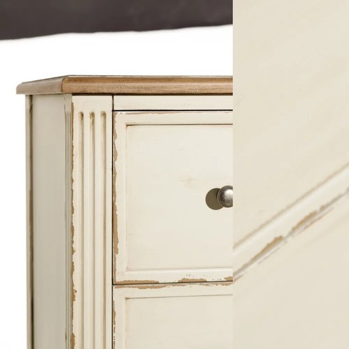 COMODINO FRANCESE PROVENZALE VINTAGE ETNICO BIANCO CREMA etnicoutlet - Foto 7 di 10