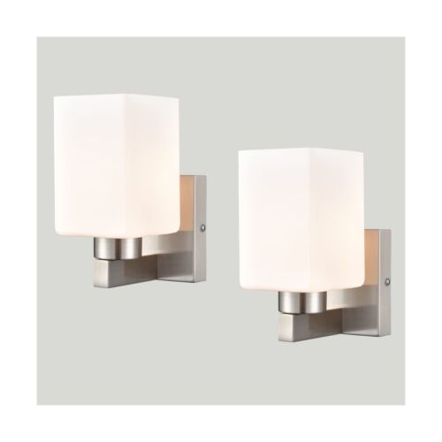 DEYNITE Bathroom Light Wall Sconces Lighting Set of Two Brushed Nickel with M...