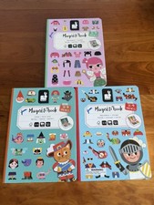 Set of 3 Janod Magneti' activity books: Girl Costumes, Boy Costumes, Fairy Tales