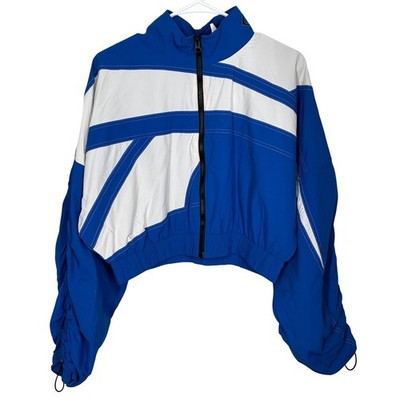 Reebok Cardi B Blue and White Cropped Track Jacket Windbreaker Women's 1X Sample