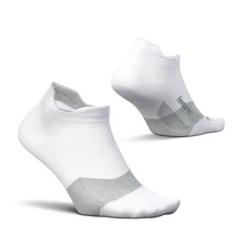 Feetures Elite Ultra Light Cushion Ankle Socks, Heel Tab, White X- Large