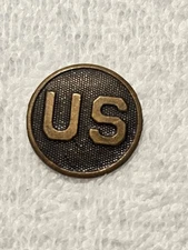 SCARCE WWI US Army PIN BACK French Made! U.S. Collar Disk L@@K!!!