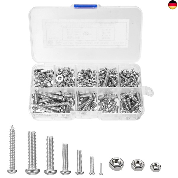 M3 Schrauben Set Schrauben Mit Muttern Sechskantschrauben Set Gewindeschrauben-image