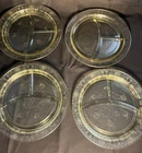 Hazel Atlas Florentine Poppy 2 Yellow 1930s Depression Grill Plates (Set of 4)
