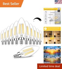 12-Pack Dimmable E12 LED Candelabra Bulbs 60W Equivalent, 2700K Soft Warm Whi...