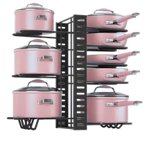 NEW Pots & Pans Rack under Cabinet, 8-Tier Pots and Pans Organizer, Pots & Lids