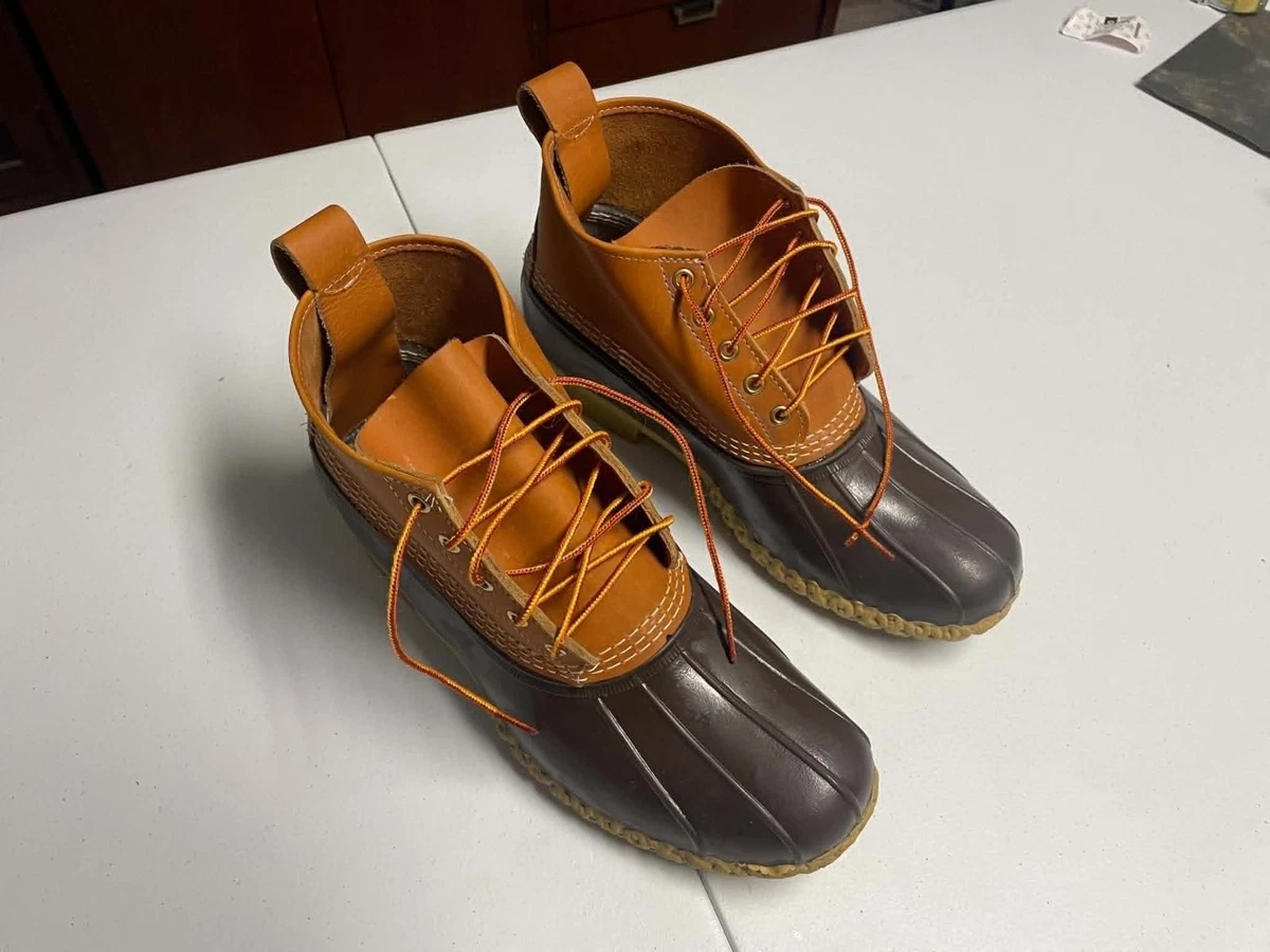 LL Bean 6 Inch Bean Boots Mens 12 M Burgundy Navy Blue Leather Duck Boots Maine L.L. Bean Bean Boots—We Tested and Reviewed the Iconic Duck Boot main image 2