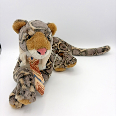 Fiesta Stormy the Clouded Leopard w/ Necktie 13  Plush Lying Stuffed Animal