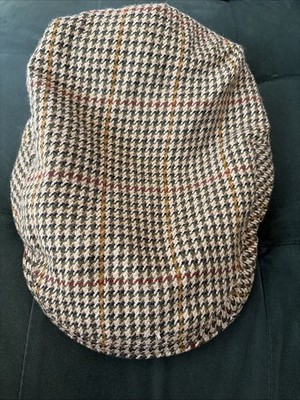 Vintage Barbour Flat Cap Size 7 1/2 58cm Mens Newsboy Ivy D578 Houndstooth