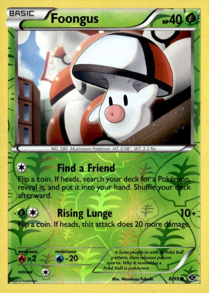 Foongus Common Reverse Holo Next Destinies 8/99 Pokémon TCG