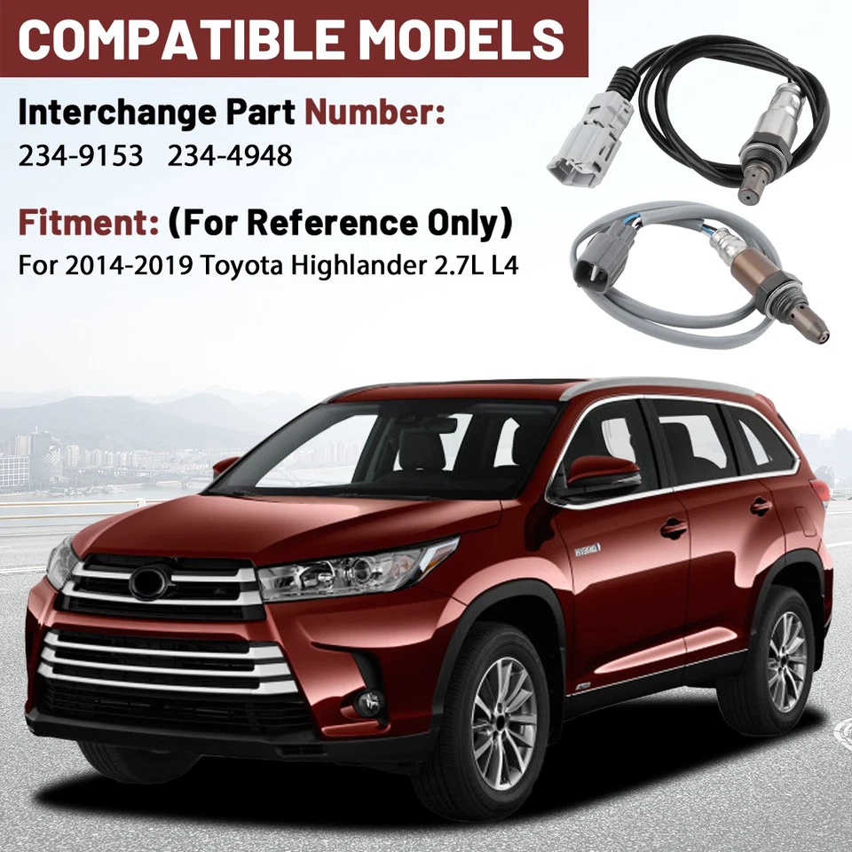Sensor de oxígeno O2 aguas arriba y aguas abajo 2 piezas apto para Toyota Highlander 2014-2019 2,7 L Foto 2 de 4