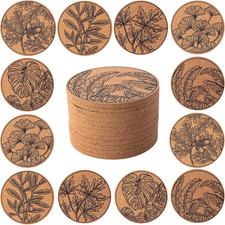 12 Pcs Cork Coasters for Drinks, Coffee Table Absorbent Kitchen Dining Room Deco