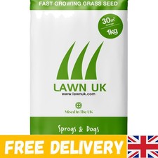Sprogs & Dogs Natural Grass Seed 1kg - Covers Up to 30sqm for Vibrant Lawns 29.99 per kilo