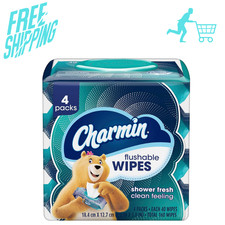 Charmin Flushable Wipes, 160 Total Wipes - 4 Packs of 40
