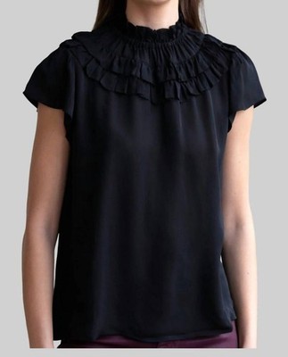 Go By Go Silk Brunch Date Top Washed Black